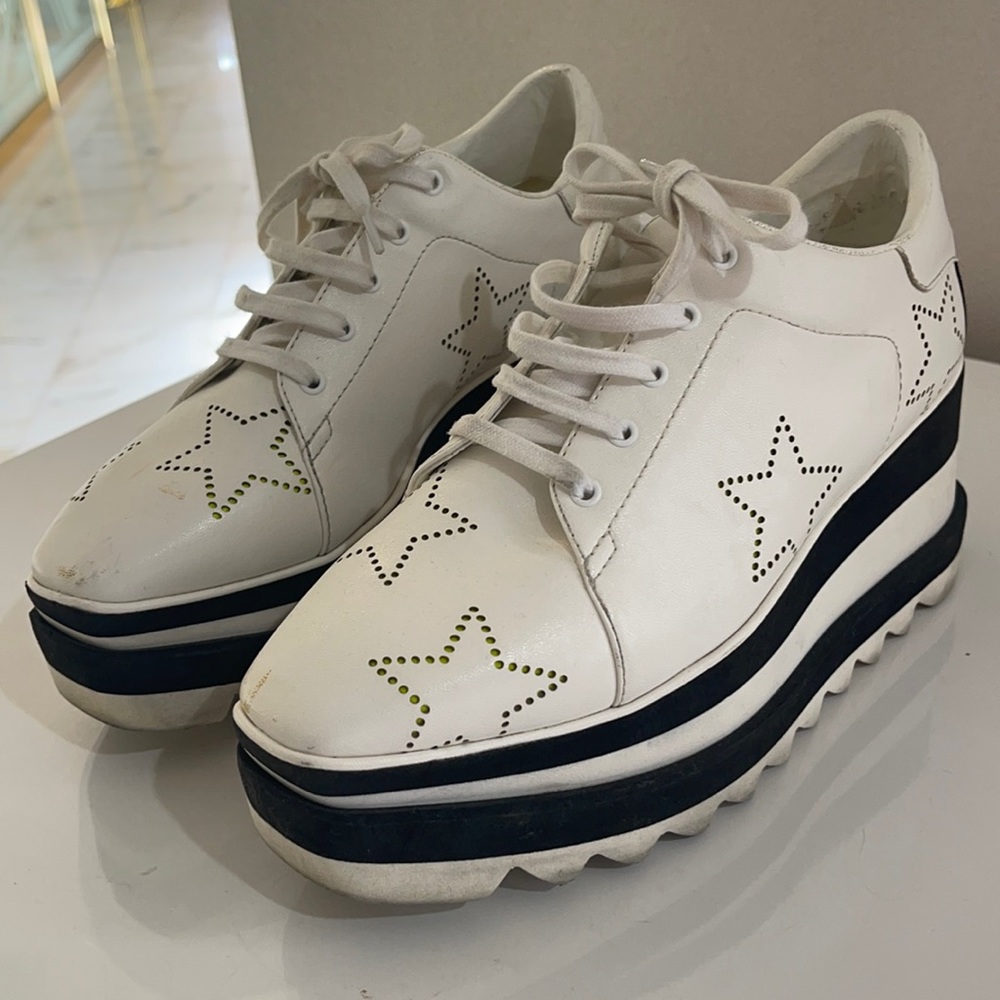Stella McCartney White Sneak-elyse Studded Star Sneakers Platforms